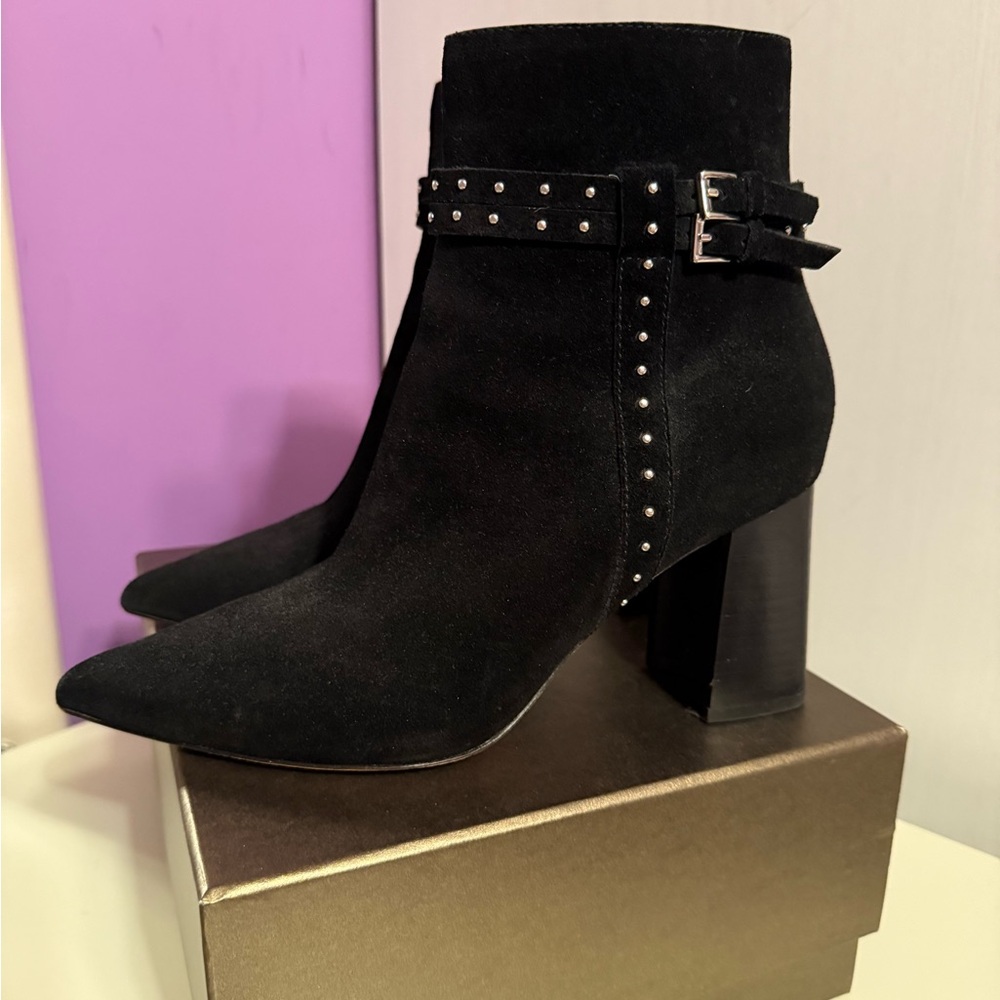 Paige Black Suede Celia Booties